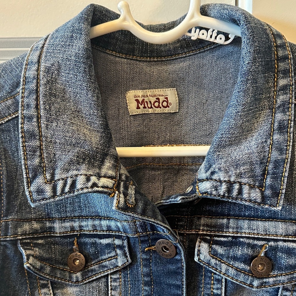 2/$20 Denim MUDD VEST Sleeveless DISTRESSED ROUGH EDGED HEM SZ MED - Picture 2 of 10